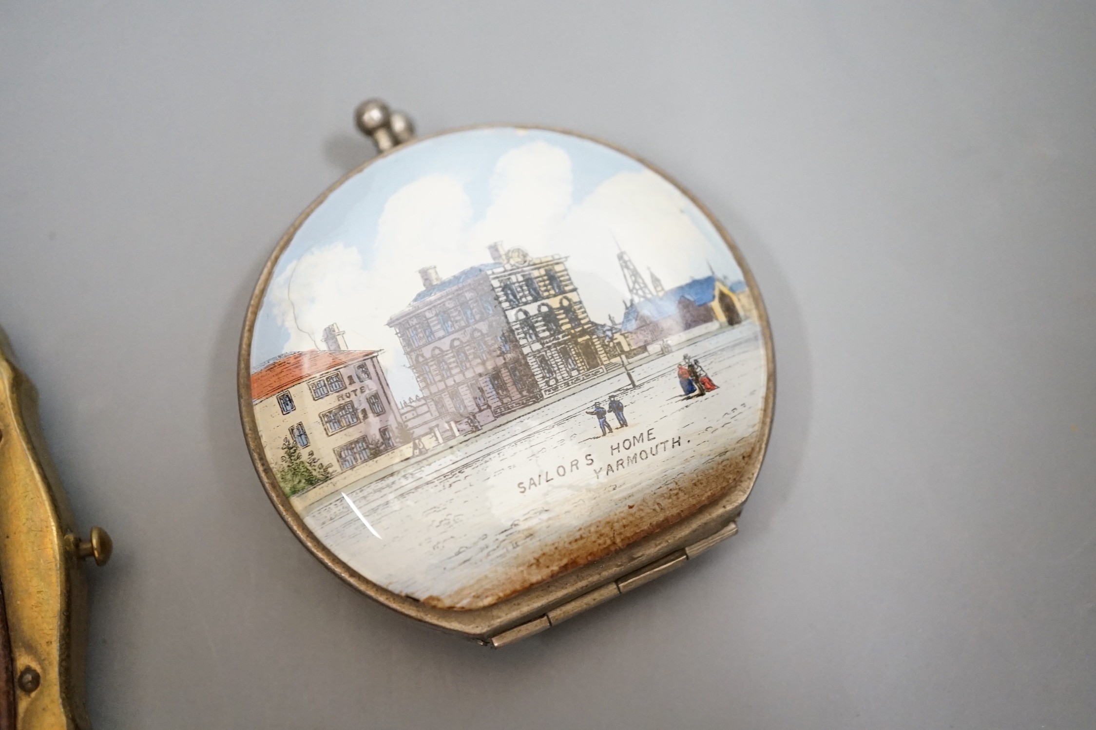 A 19th century Continental Royal commemorative purse and four Grand Tour souvenir purses